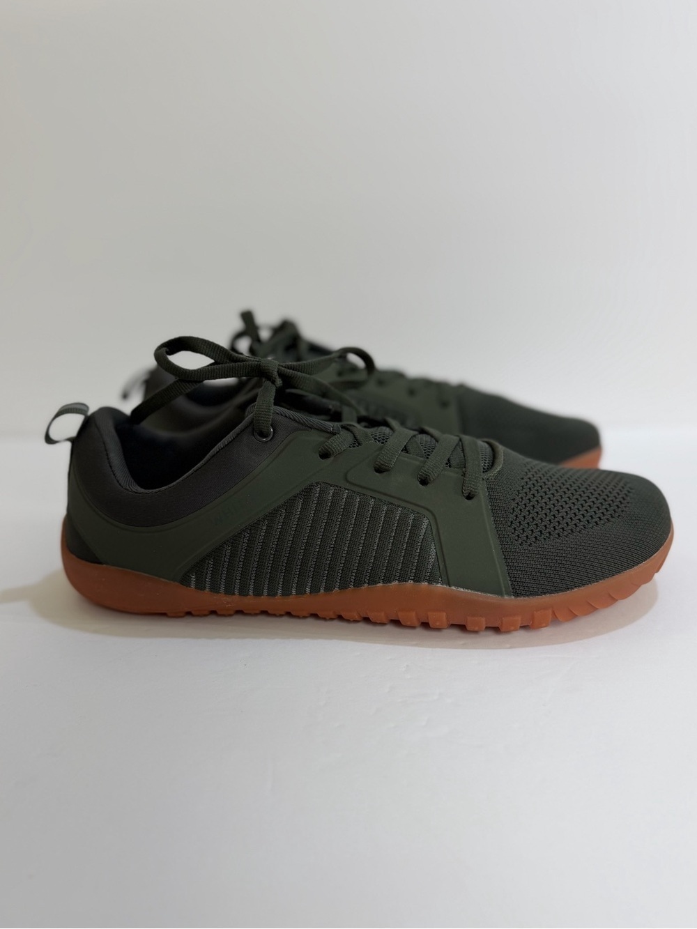 WHITIN Barefoot Minimalist Mens Zero Drop Sneakers Olive Green Gum Sole Size 46